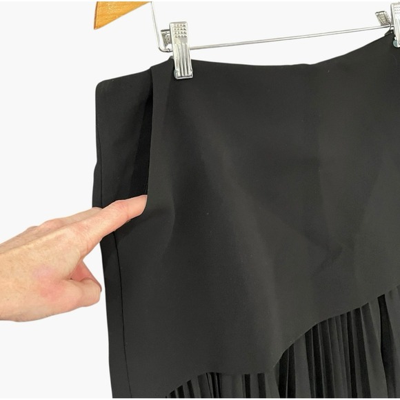 ALC Willa Minimalist Semi Sheer Maxi Skirt Womens 8 Pleated Edgy Designer Chic - Picture 3 of 12